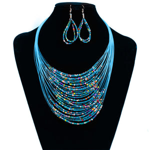 Multi-color/Multi-layer Resin Beads Necklace Set