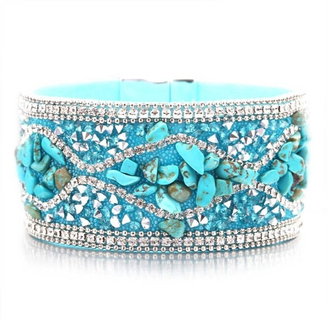 Natural Stone Crystal Braided Bracelet