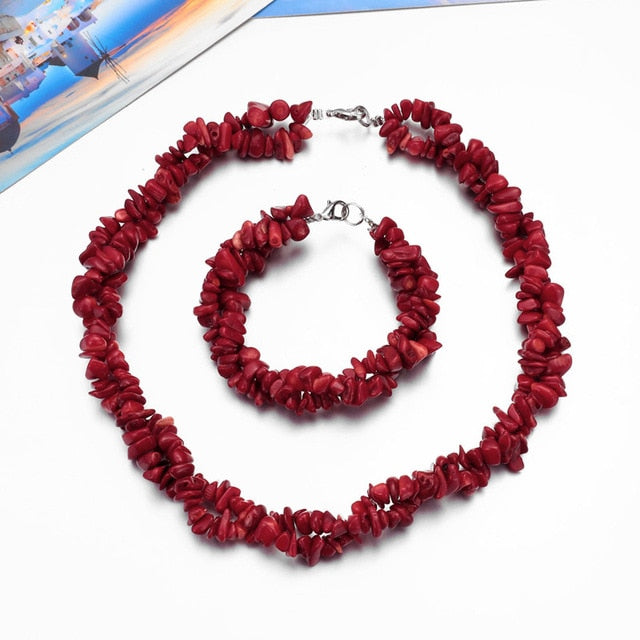 Precious Stone Chocker Necklace Jewelry Set