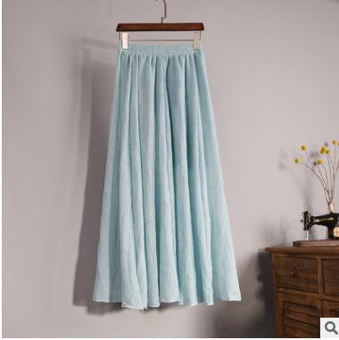 Cotton Linen Vintage Maxi Skirt
